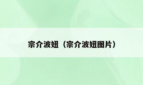 宗介波妞（宗介波妞图片）