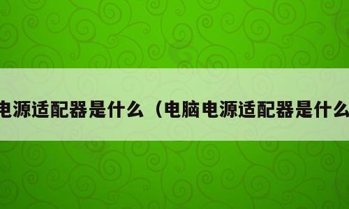 电源适配器是什么（电脑电源适配器是什么）