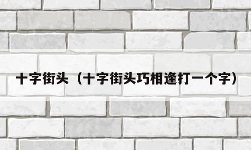 十字街头（十字街头巧相逢打一个字）