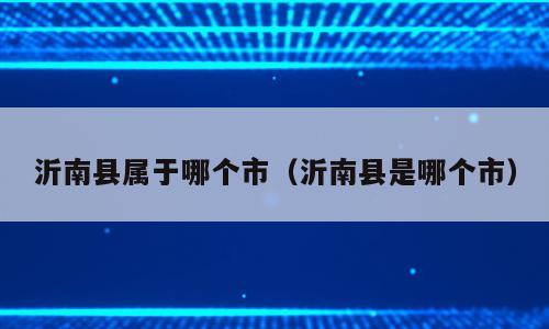 沂南县属于哪个市（沂南县是哪个市）