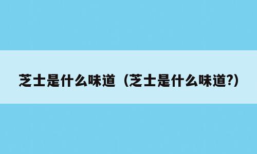 芝士是什么味道（芝士是什么味道?）