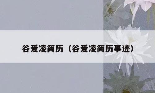 谷爱凌简历（谷爱凌简历事迹）