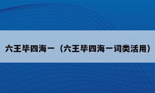 六王毕四海一（六王毕四海一词类活用）