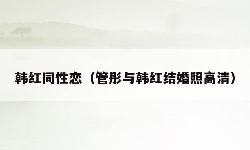 韩红同性恋（管彤与韩红结婚照高清）
