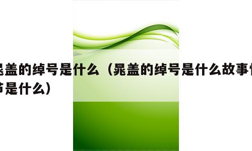 晁盖的绰号是什么（晁盖的绰号是什么故事情节是什么）