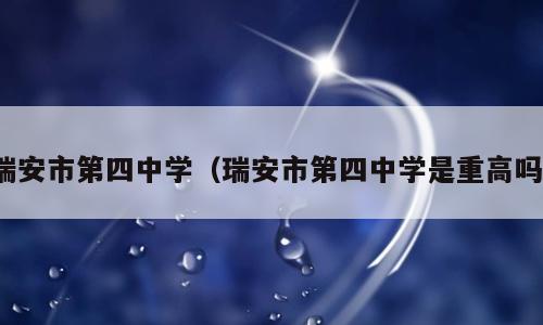 瑞安市第四中学（瑞安市第四中学是重高吗）