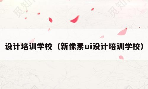 设计培训学校（新像素ui设计培训学校）