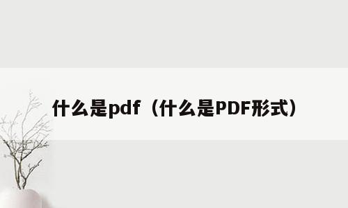 什么是pdf（什么是PDF形式）