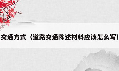 交通方式（道路交通陈述材料应该怎么写）