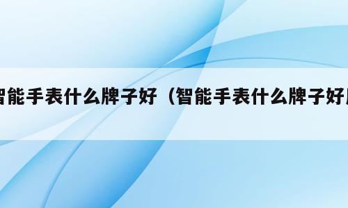 智能手表什么牌子好（智能手表什么牌子好用）