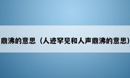 鼎沸的意思（人迹罕见和人声鼎沸的意思）