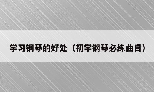 学习钢琴的好处（初学钢琴必练曲目）
