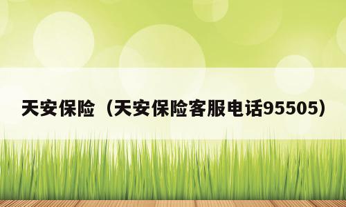 天安保险（天安保险客服电话95505）