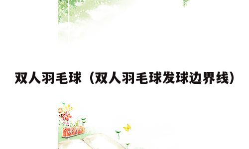 双人羽毛球（双人羽毛球发球边界线）
