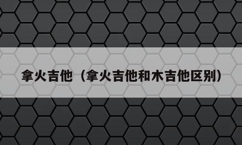 拿火吉他（拿火吉他和木吉他区别）