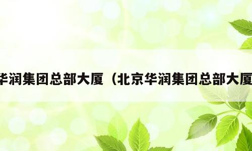 华润集团总部大厦（北京华润集团总部大厦）