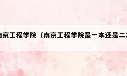 南京工程学院（南京工程学院是一本还是二本）