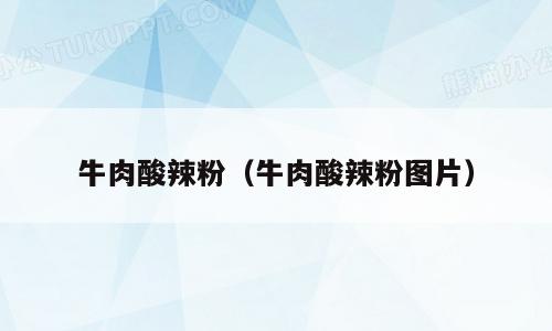 牛肉酸辣粉（牛肉酸辣粉图片）