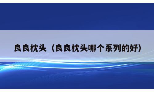 良良枕头（良良枕头哪个系列的好）