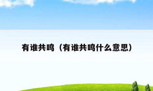 有谁共鸣（有谁共鸣什么意思）