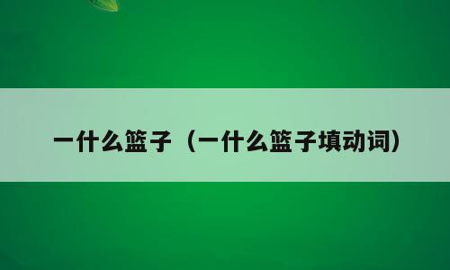 一什么篮子（一什么篮子填动词）
