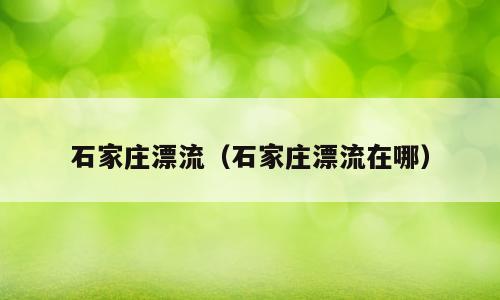 石家庄漂流（石家庄漂流在哪）