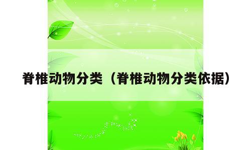 脊椎动物分类（脊椎动物分类依据）