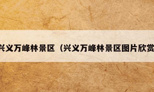 兴义万峰林景区（兴义万峰林景区图片欣赏）