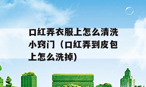 口红弄衣服上怎么清洗小窍门（口红弄到皮包上怎么洗掉)