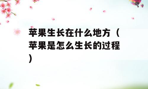 苹果生长在什么地方（苹果是怎么生长的过程)