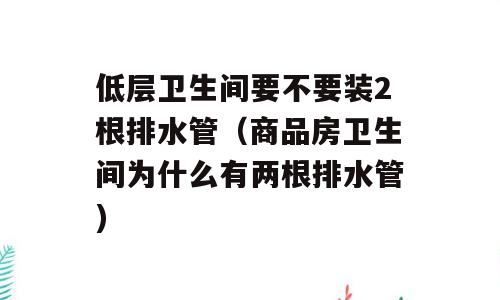 低层卫生间要不要装2根排水管（商品房卫生间为什么有两根排水管)