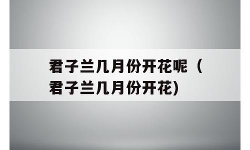 君子兰几月份开花呢（君子兰几月份开花)