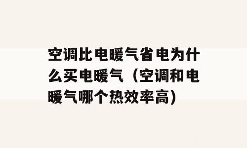 空调比电暖气省电为什么买电暖气（空调和电暖气哪个热效率高)