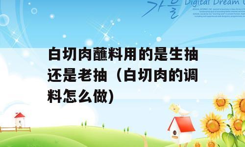 白切肉蘸料用的是生抽还是老抽（白切肉的调料怎么做)