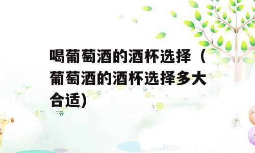 喝葡萄酒的酒杯选择（葡萄酒的酒杯选择多大合适)