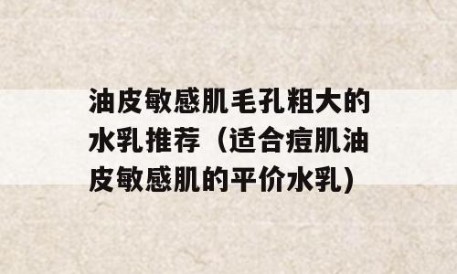 油皮敏感肌毛孔粗大的水乳推荐（适合痘肌油皮敏感肌的平价水乳)