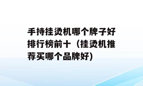 手持挂烫机哪个牌子好排行榜前十（挂烫机推荐买哪个品牌好)