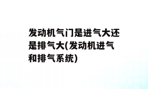 发动机气门是进气大还是排气大(发动机进气和排气系统)