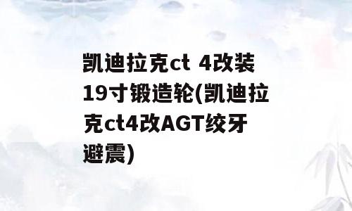 凯迪拉克ct 4改装19寸锻造轮(凯迪拉克ct4改AGT绞牙避震)