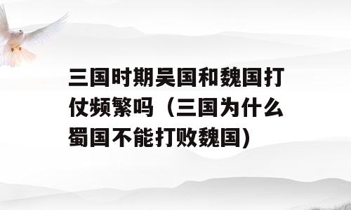 三国时期吴国和魏国打仗频繁吗（三国为什么蜀国不能打败魏国)