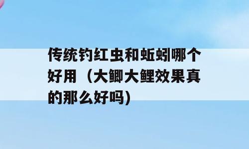 传统钓红虫和蚯蚓哪个好用（大鲫大鲤效果真的那么好吗)