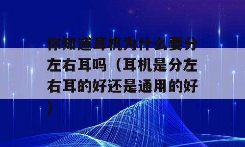 你知道耳机为什么要分左右耳吗（耳机是分左右耳的好还是通用的好)