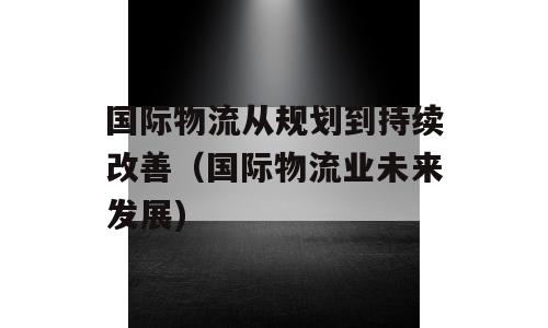 国际物流从规划到持续改善（国际物流业未来发展)