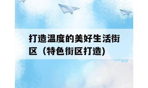 打造温度的美好生活街区（特色街区打造)