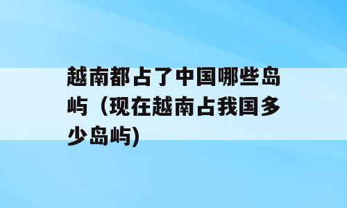 越南都占了中国哪些岛屿（现在越南占我国多少岛屿)