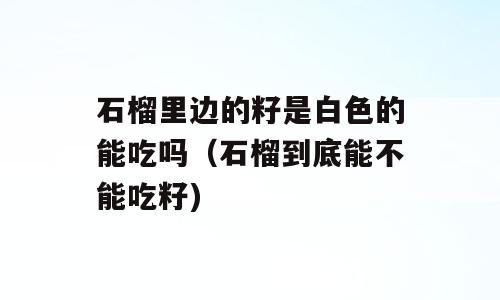 石榴里边的籽是白色的能吃吗（石榴到底能不能吃籽)