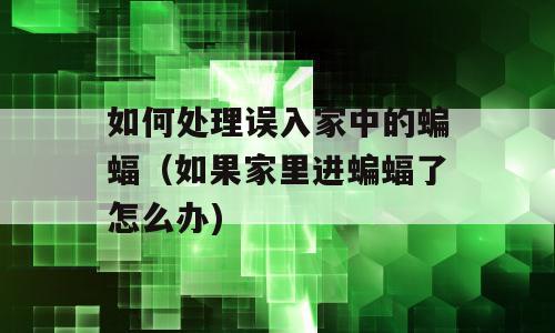 如何处理误入家中的蝙蝠（如果家里进蝙蝠了怎么办)