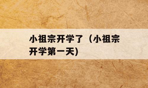 小祖宗开学了（小祖宗开学第一天)