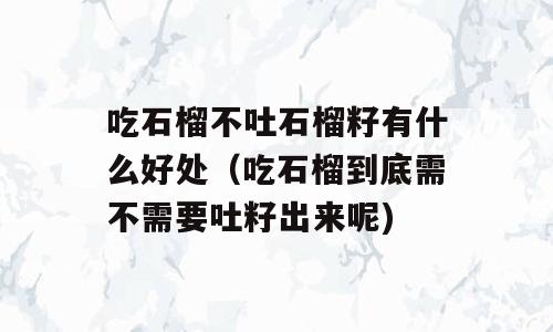 吃石榴不吐石榴籽有什么好处（吃石榴到底需不需要吐籽出来呢)