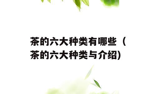 茶的六大种类有哪些（茶的六大种类与介绍)